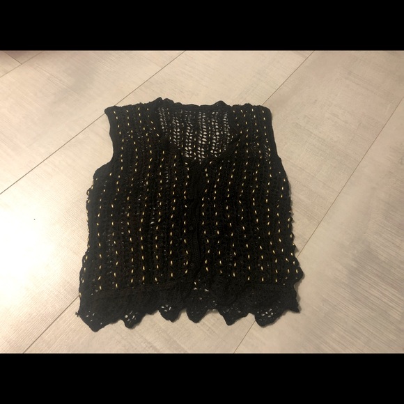 NEW Crocheted Beads Vest Jacket Bolero - Picture 3 of 8